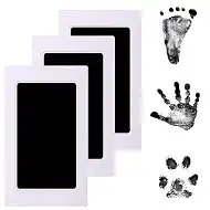Footprint and Handprint Kit, 3 Black Inkless Print Pads + 6 Imprint Cards, Dog Paw Print Kit Clean Touch Ink Pad Perfect Keepsake Gift for Newborns and Pets Printing Touch Imprints