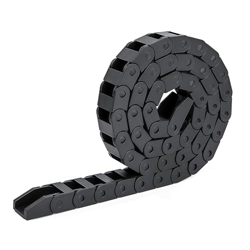 Jesustree - Chaîne Porte Câbles, Chaîne de Traînage Chaîne de Transmission, Longueur 1 m, Chaîne de Transport en Nylon Renforcé Noir Pour l'Imprimante 3D CNC Machines,10 x 10 mm