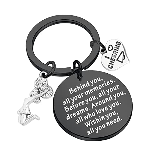 FEELMEM Cheer Keychain Girl Cheerleading Gift Cheerleader Gift for Cheer Team
