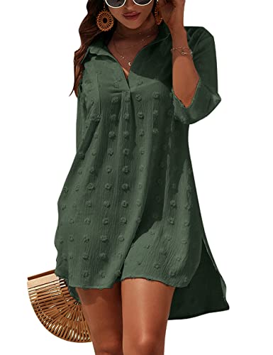 Blooming Jelly Womens Swimsuit Coverups White Chiffon Bikini Swimwear Beach Cover Up Dress