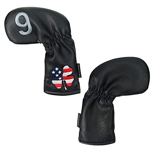 Craftsman Golf 11pcs /Set (4,5,6,7,8,9,A,S,P,L,X) USA US Flag Clover Leather Black Iron Covers Headcover - Thumbnail 6