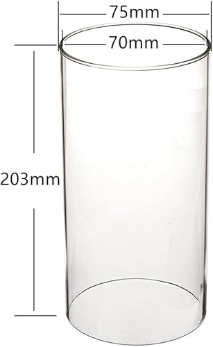 Miniatura 8 de Portavelas de cristal para huracanes, chimeneas de vidrio para velas, cilindro de vidrio de huracán de extremo abierto de 3.7 pulgadas de ancho x 8