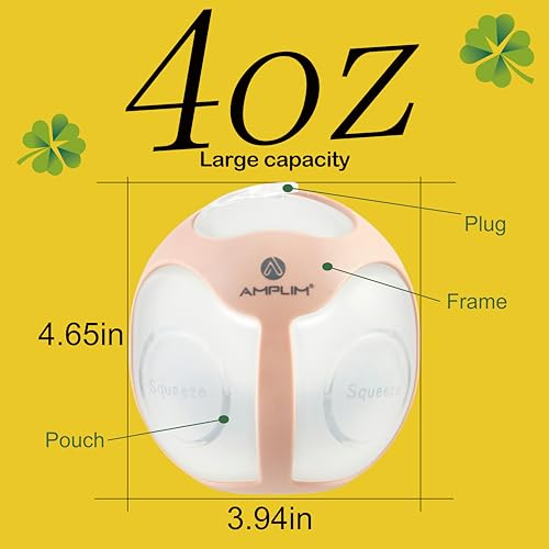Amplim in-Bra Wearable Manual Breast Milk Catcher Collector Shell | Portable Silicone Passive Breast Pump Suction Cup for Nursing Mom, Newborns, Infants | BPA, Lead, Phthalate Free | 4 oz (Beige)