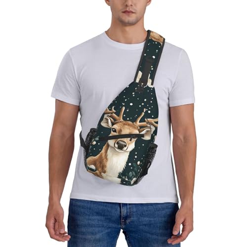 Mochila bandolera unisex ligera con estampado Elk miniatura 7
