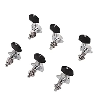 Emoshayoga Lot de 6 mécaniques d’accordage de guitare avec poignée noire, faciles à utiliser, belles mécaniques de remplacement en métal 3L3R - Les Beatles, Paul McCartney, John Lennon, RIngo Starr, George Harrison