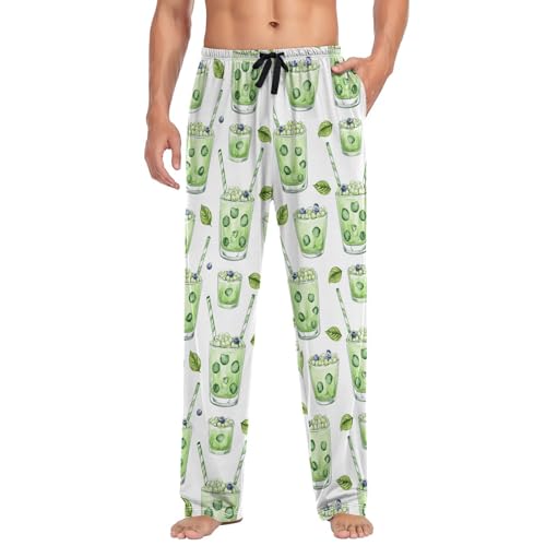 vvfelixl Mens Pajama Pants Pearl Matcha Drink Men's Pajama Bottoms Sleep Lounge Pj Pants for Men Drawstring Pockets S-XXL2