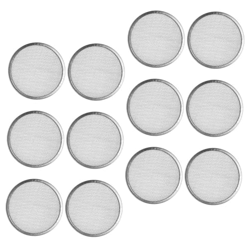 HOLIDYOYO 12 Piezas Hoja de Tapa del Frasco brotante Tapas de Pantalla de brotación Tapas de frascos Tapa de germinación versátil Kit de Tapa de Tarro de germinación Acero Inoxidable Plata