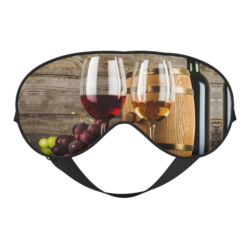 Cubierta cómoda para todas las ocasiones con estampado de vino tinto y uvas con estampado de madera, bloquea la luz, ideal para camping, turnos, bloquea bien la luz