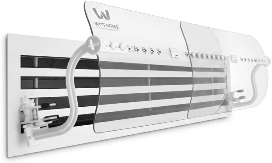 WITFORMS/Grille - AC Air Deflector, Easy Installation Without Punching Ceiling, Adjustable Transparent Wing (60-110 cm) To Fit Central AC Diffuser Sizes