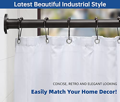 Image of BRIOFOX Industrial Shower Curtain Rod - Never Rust Non-Slip 43-72 Inch Stainless Steel, Bronze