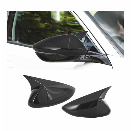 Side Rear View Mirror Cover Exterior Accessories Rearview Wing Mirror Caps Cover Ox Horn Door Side Moulding Trim Compatible With Honda 10th 11th accord 2018-2023 2024 2025 Glossy Black