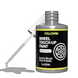 FOLLOWIN Silver Rim Touch Up Paint for Cars,Car Paint Scratch Repair Rim Curb Rash,1OZ(30ml)
