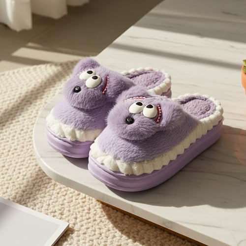Image of VRITRAZ Women's Comfort Slip On Closed Toe Warm Winter House Clog Indoor Slipper with Cute Print and Degins