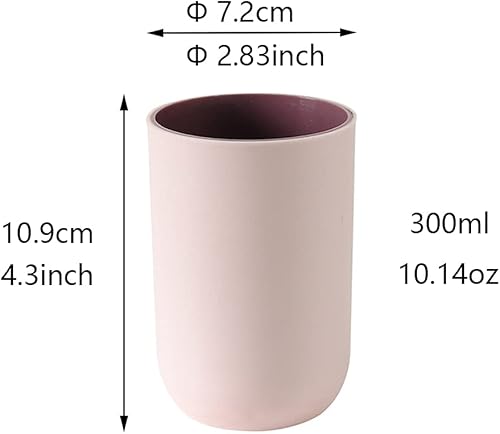 Miniatura 2 de RabyLeo Taza de 10.5 onzas, juego de 2 vasos reutilizables irrompibles para cepillo de dientes de plástico, 10.1fl oz, apto para lavavajillas (rosa