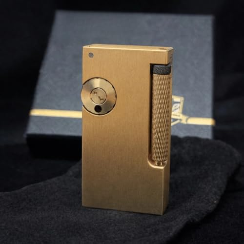 Image of Smoke King Side Slip Sovereign Spark Series Fluid Lighter - Solid Brass Refillable Pocket Lighter