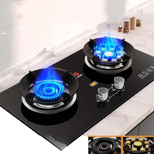 Cocina de gas portátil de 5,2 kW con 2 quemadores y encendido de vidrio templado para camping