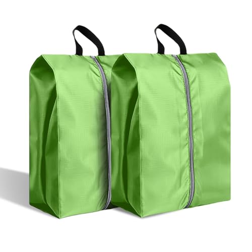 2 Pack Travel Shoe Bags Waterproof Portable Packing Essentials Suitable for Both Men and Women Extra Large Zipper Storage Green