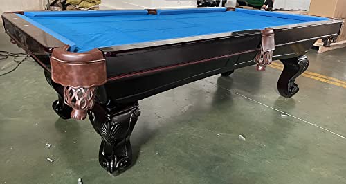 8 Ft. Tunierpoolbillard Billardtisch Modell Winston Pool Billard mit 3cm starken Schieferplatten Gestellfarbe Nussbaum Tuchfarbe: blau – Bild 5