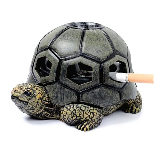 MKEMQXBEP Cenicero de Resina Creativo con Forma de Tortuga for Fumar Cigarrillos, artesanías, decoración, cenicero for el hogar, Exterior, Oficina, Coche, Regalo for Novio, decoración del hogar