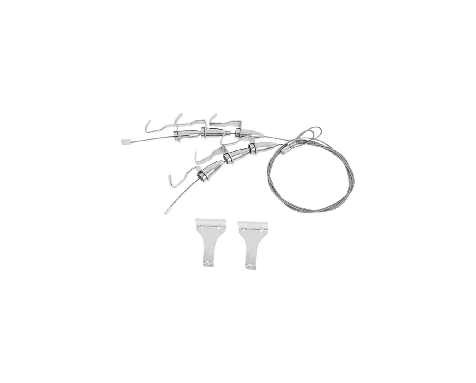 FGJsfhrDTU Picture Hanging Hooks, And Wire Rope Kit Silver 101 cm Pack of 2