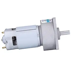 DC12V Geared Motor, XD-60GA775 35W Micro Adjustable Speed Geared Motor, High Torque Low Noise Low Heat for Grill, Automatic Doors and Windows (300 RPM)