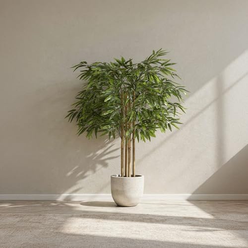 MAIA SHOP Bambú Artificial 105 cm con Cañas Naturales, Planta Artificial Realista de Interior para Decoración de Hogar, Oficina, Hotel o Eventos, Árbol Decorativo Verde - imagen 9