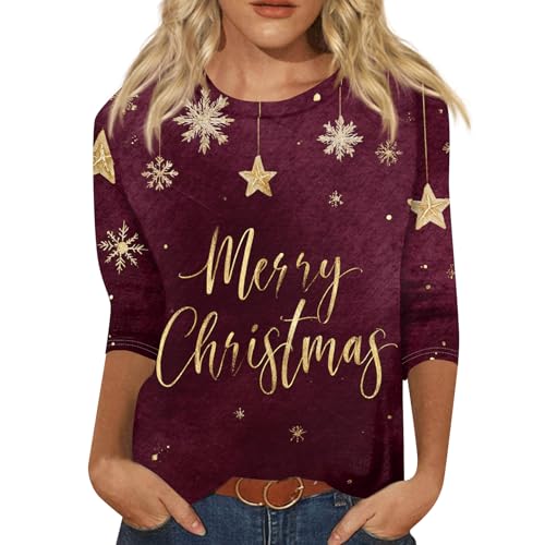 Weihnachtspulli Led Damen Christmas Shirt Weihnachten Sweatshirt Lang...