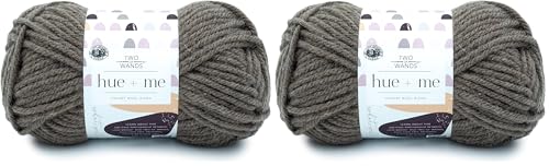 Image of Lion Brand Hue + Me Yarn for Knitting, Crocheting, and Crafting, Bulky and Thick, Soft Acrylic and Wool Yarn, Terra, (2-Pack)