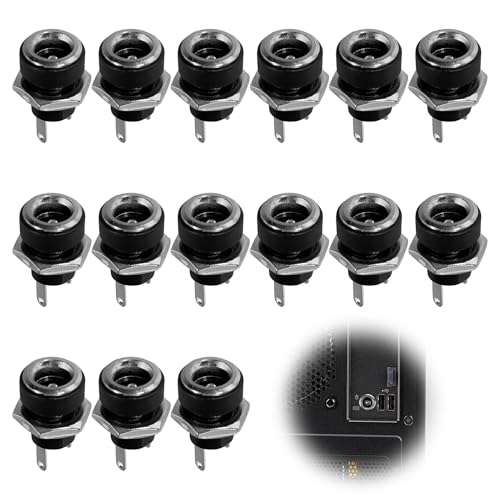 15 Pièces Connecteurs DC, Femelle 2 Broches 5,5 X 2,1 Mm Fiche, Connecteur Alimentation 12V DC, Prise Jack Mâle vers Femelle pour Projets Électroniques,...