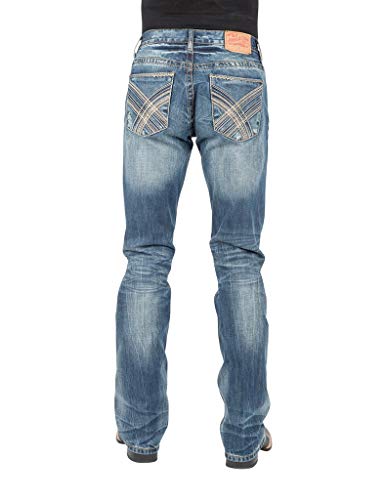 Stetson Men's 1014Rocker Fit Bootcut Jeans Blue 33W x 34L3