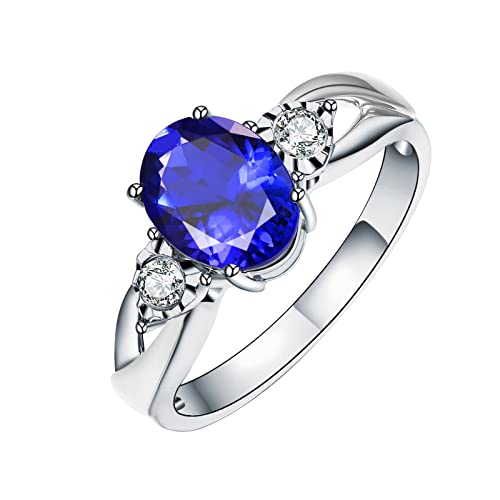 MKIUHNJ Bague pour homme en argent 925 - Bague réglable avec ouverture - Fiançailles - Coupe ronde - Oxyde de zirconium - Pour femme, argenté, taille unique