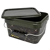BAT-Tackle Realistic® Bait Bucket – Luftdichter Futtereimer mit Deckel – Bruchfester Angel-Eimer lebensmittelecht – Mit Metall-Tragebügel für Boilies & Pellets (10l)