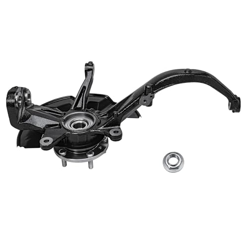 Image of Detroit Axle - Front 2pc Steering Knuckles for 2006-2012 Ford Fusion 2003-2008 Mazda 6 2007-2012 Lincoln MKZ 2006 Zephyr 2006-2011 Mercury Milan, 2 Steering Knuckles & Wheel Bearing Hubs Replacement