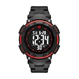 Skechers Sr1022, Digital Hombre, Negro/rojo, Mediano