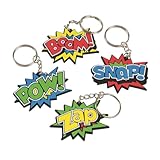 Lot of 12 Assorted Super Hero Comic Book Theme Keychains