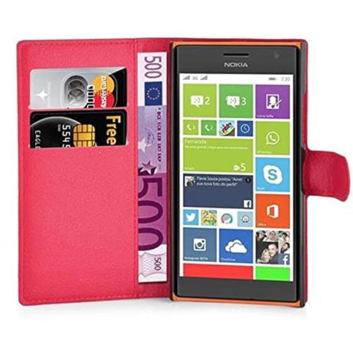 Cadorabo Funda Libro para Nokia Lumia 730 en Rojo CARMÍN   Cubierta Proteccíon con Cierre Magnético, Tarjetero y Función de Suporte   Etui Case Cover Carcasa