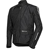  Pharao Motorradjacke mit Protektoren Motorrad Jacke Sitka WP Textiljacke schwarz L, Herren, Tourer, Ganzjährig