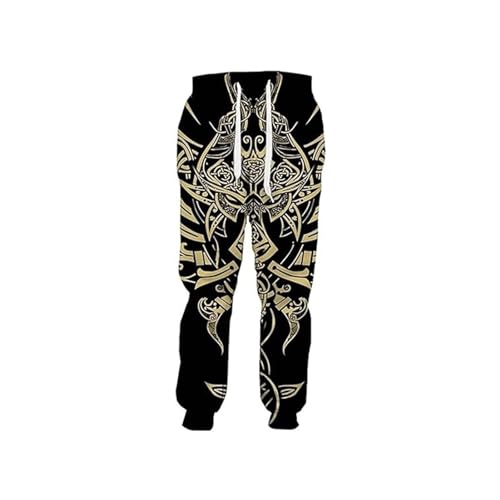 Calça De Moletom Nórdica Viking Jogging Impresso Em 3D Unissex Fenrir Lobo Odin Padrão Harajuku Calç