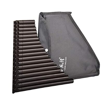 Wind Melody 18 Pipes Eco-friendly Resin C tone Pan Flute for Beginner, Easy Learning (Dark Brown)…