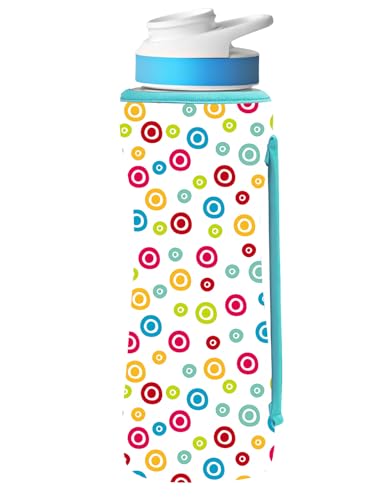 SLEILIN 22oz Cute Printed Sleeve Compatible With Cirkul Water Bottle For Plastic And Stainless Steel Bottles 22oz Neoprene Sweat-Wicking Material Insulated Cover Designed With Handles (polka dots)