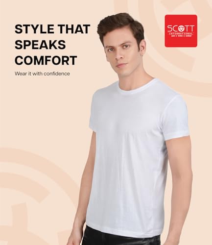 Image of Scott International Men's Regular Fit T-Shirt | Men's T-Shirt | Tees for Man | Tshirt for Men Stylish | Round Neck Tshirt for Man