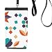 Flower Pixel Paint Phone Wallet Purse Hanging Mobile Pouch Black Pocket