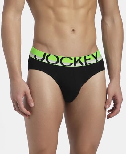 Image of Jockey FP02 Men Super Combed Cotton Rib Solid Brief with Ultrasoft Waistband