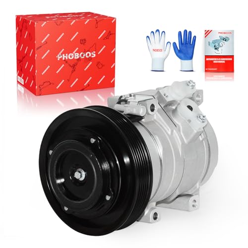 PHOBOOS A/C Compressor with Clutch Compatible with Toyota Corolla 2003-2008 L4 1.8L, Matrix 2003-2008 L4 1.8L, Ref. CO-27000C, 158386 by PHOBOOS - Used condition - US$101.78