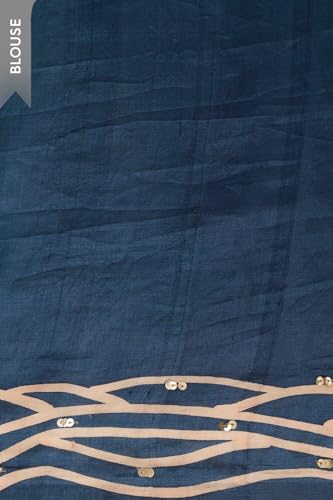 Taneira blue murshidabad silk saree in pure silk – image 7
