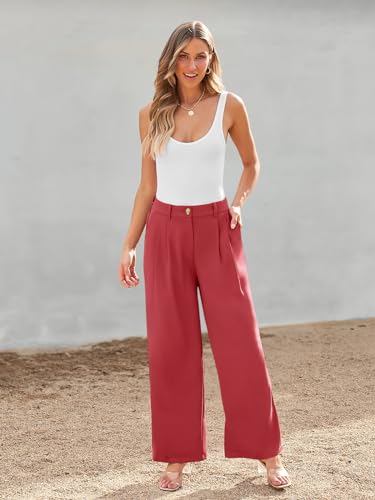 Image of LILLUSORY Womens Wide Leg Dress Work Flowy Pants Business Casual Outfits