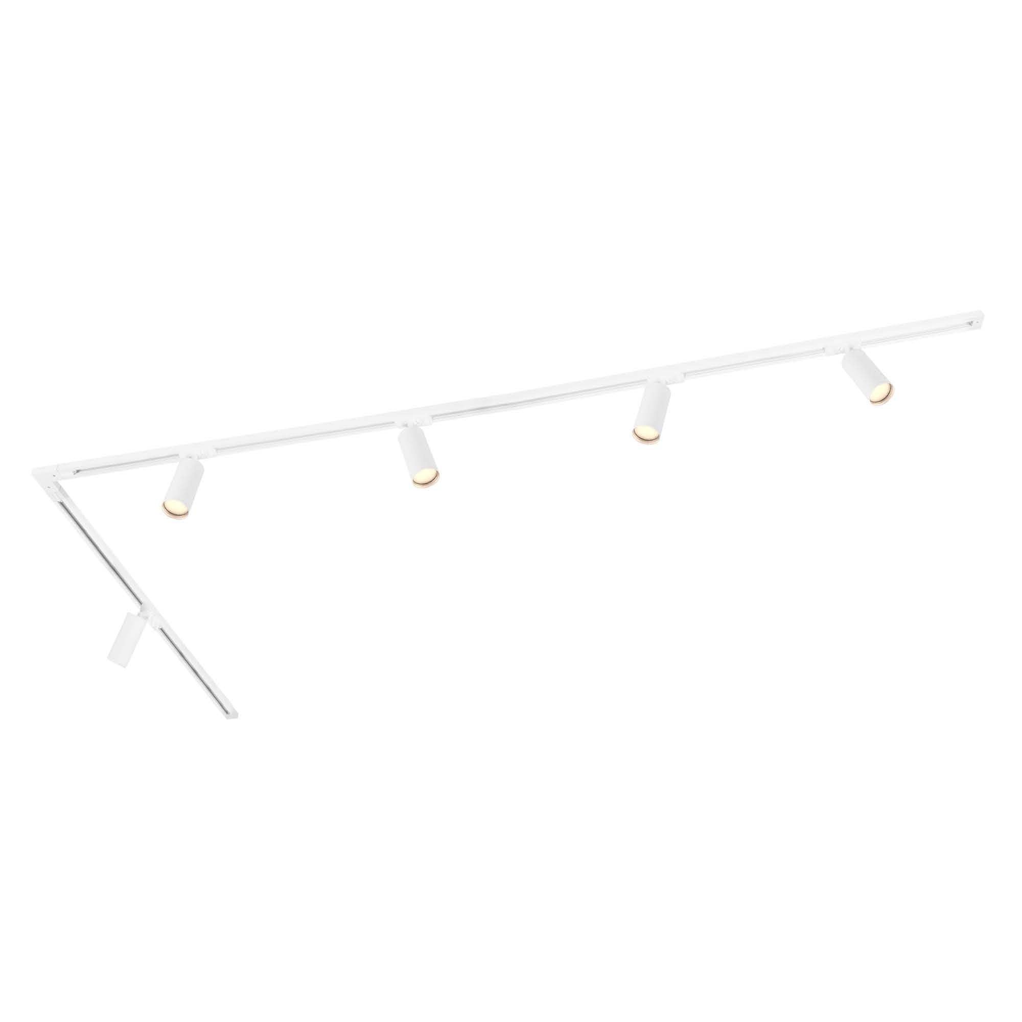 Ledvion Sistema de rieles iluminacion 3m Blanco 5 focos blanco calido