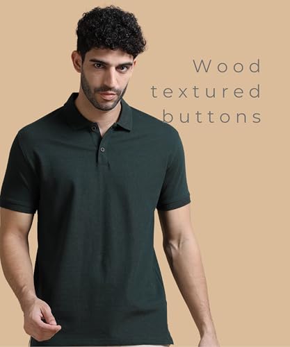 Image of Hogs Sustainable Cotton Polo Shirts for Men, Forest Green