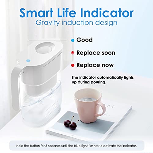 Waterdrop 200-Gallon Long-Life Elfin 5-Cup Water Filter Pitcher With 1 Filter, Nsf Certified, 5X Times Lifetime, Reduces Chlorine, Bpa Free, White #TOP6