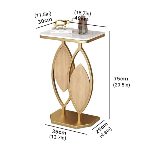 Mesa de entrada con parte superior de mármol elegante y base artística 3
